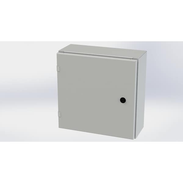 1/4 Turn Latch Electrical Enclosures, 16 in H, 6 in D, 16 in W, NEMA 3R, 4, 12, 13, Carbon Steel
